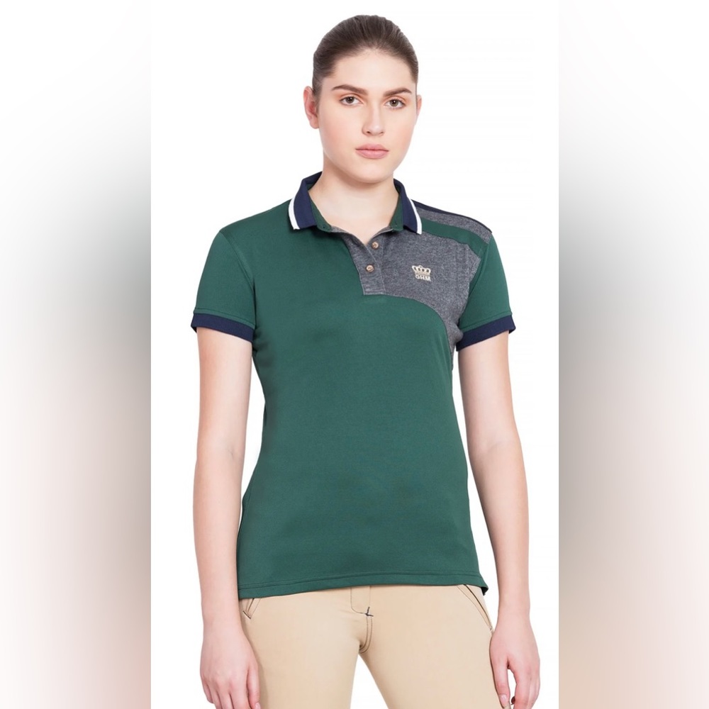 GEORGE H MORRIS LADIES HUNTER SHORT SLEEVE POLO SPORT SHIRT Size XS Hunter Green